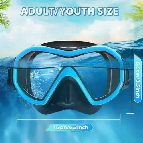 Supertrip Adult Swim Goggles Swimming Goggles with Nose Cover Elastic Fabric Strap Tempered Glass Snorkeling Gear for Adults - 5