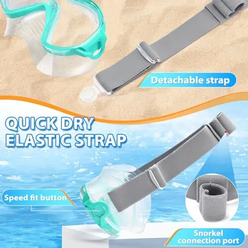Supertrip Kattalar uchun Suvli Ko'zoynaklar Suvli Ko'zoynaklar Burun Qopqog'i Elastik Mato Qayishi Temperlangan Shisha Snorkeling Usnadlari Kattalar uchun - 4