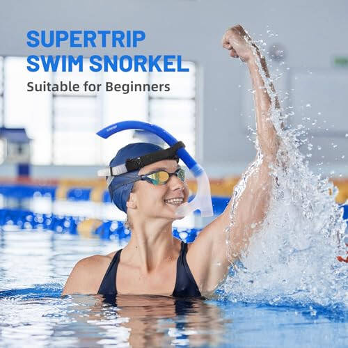 Supertrip Swim Snorkel for Lap Swimming, Adult Lap Swim Snorkel, Swimmer Training Snorkel Snorkeling Gear for Swimming - 6