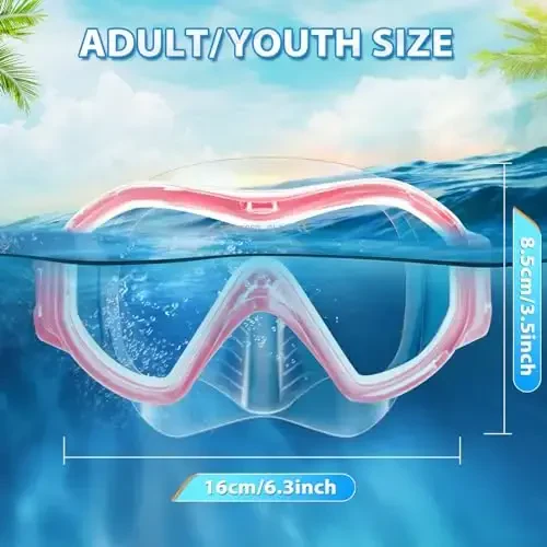 Supertrip Adult Swim Goggles Swimming Goggles with Nose Cover Elastic Fabric Strap Tempered Glass Snorkeling Gear for Adults - 5