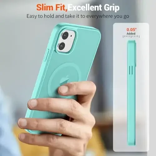 SUPFINE Magnetic for iPhone 11 Phone Case(Compatible with MagSafe)(Military Grade Drop Protection) Slim Translucent Matte Shockproof with Anti-Fingerprint Phone Case,Blue Green - 7