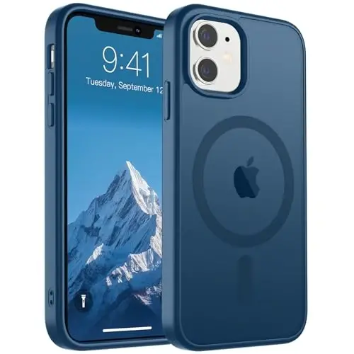 SUPFINE Magnetic for iPhone 11 Phone Case (Compatible with MagSafe)(Military Grade Drop Protection) Translucent Matte Shockproof with Anti-Fingerprint Phone Case,Deep Blue 