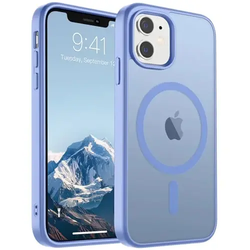SUPFINE Magnetic for iPhone 11 Phone Case(Compatible with MagSafe)(Military Grade Drop Protection) Translucent Matte Shockproof Phone Cover,Blue Purple - SUPFINE