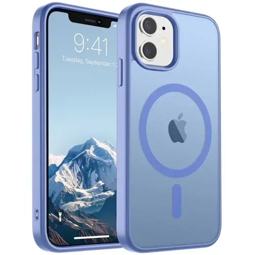 SUPFINE Magnetic for iPhone 11 Phone Case (Compatible with MagSafe)(Military Grade Drop Protection) Translucent Matte Shockproof Phone Cover,Blue Purple 