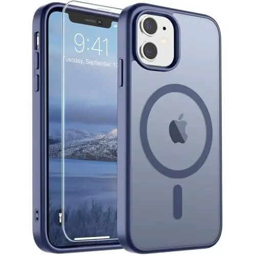 SUPFINE Magnetic for iPhone 11 Phone Case Lavender Gray | With Screen Protector, Translucent Matte, Compatible with MagSafe, Military Grade Drop Proof, Rugged Shockproof Protective 