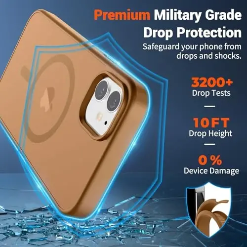 SUPFINE Magnetic for iPhone 11 Phone Case(Compatible with MagSafe)(Military Grade Drop Protection) Slim Translucent Matte Shockproof with Anti-Fingerprint Phone Case,Brown - SUPFINE (1)