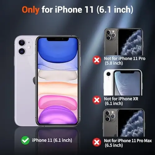 SUPFINE iPhone 11 için Manyetik Telefon Kılıfı ve Ekran Koruyucu (MagSafe ile Uyumlu) (Askeri Sınıf Düşme Koruması) Yarı Saydam Mat Darbeye Dayanıklı Telefon Kılıfı, Açık Pembe - 2