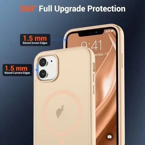 SUPFINE Magnetic for iPhone 11 Case (Compatible with MagSafe) (Military Grade Drop Protection) Slim Translucent Matte Shockproof with Anti-Fingerprint Phone Case,Sand Pink - 4