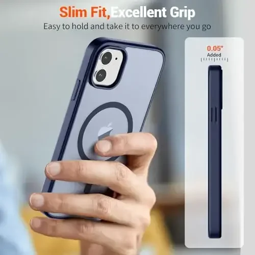 SUPFINE Magnetic for iPhone 11 Phone Case(Compatible with MagSafe)(Military Grade Drop Protection) Translucent Matte Shockproof Phone Cover, Navy Blue - 7