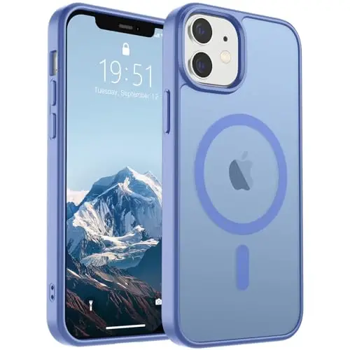 SUPFINE Magnetic for iPhone 12 Case/iPhone 12 Pro Case (Compatible with MagSafe)(Military Grade Drop Protection) Slim Translucent Matte Shockproof with Anti-Fingerprint Phone Case,Blue Purple 