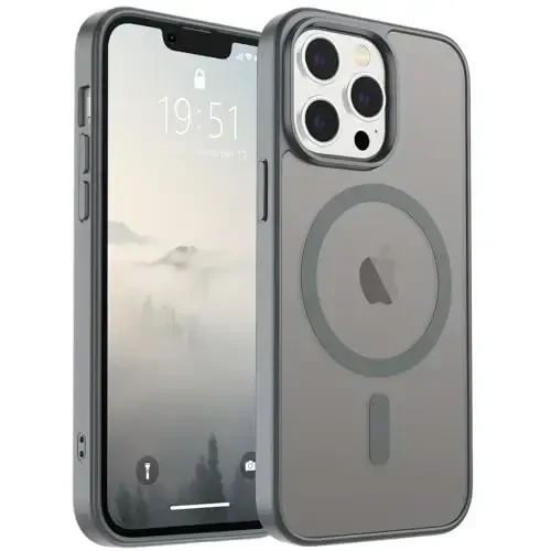 SUPFINE Magnetic for iPhone 12 Pro Max Case (Compatible with MagSafe) (Military Grade Drop Protection) Slim Translucent Matte Shockproof with Anti-Fingerprint Phone Case,Gray - SUPFINE
