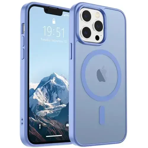SUPFINE Magnetic for iPhone 12 Pro Max Case (Compatible with MagSafe) (Military Grade Drop Protection) Slim Translucent Matte Shockproof with Anti-Fingerprint Phone Case,Blue Purple 
