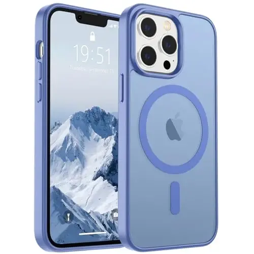 SUPFINE Magnetic for iPhone 12 Pro Max Case (Compatible with MagSafe) (Military Grade Drop Protection) Slim Translucent Matte Shockproof with Anti-Fingerprint Phone Case,Blue Purple 