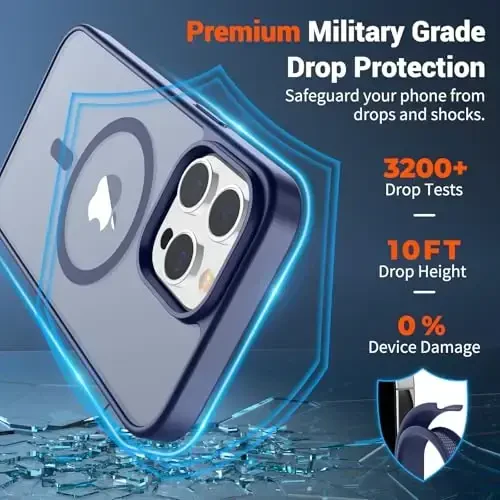 SUPFINE iPhone 12 Pro Max uchun magnitli g‘ilof (MagSafe bilan mos) (harbiy darajadagi tushishdan himoya) Yupqa yarim shaffof mato zarbga chidamli barmoq izlariga qarshi telefon g‘ilofi, Lavanda kulrang - 3