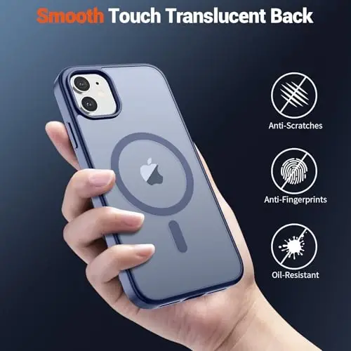 SUPFINE Magnetic for iPhone 12 Case/iPhone 12 Pro Case (Compatible with MagSafe)(Military Grade Drop Protection) Slim Translucent Matte Shockproof with Anti-Fingerprint Phone Case,Lavender Gray - 5