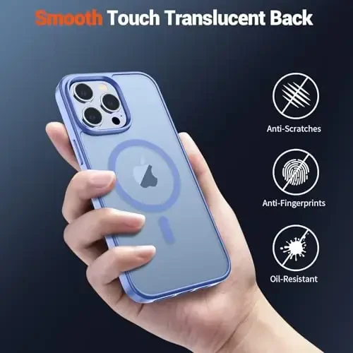 SUPFINE Magnetic for iPhone 13 Pro Case (Compatible with MagSafe) (Military Grade Drop Protection) Slim Translucent Matte Shockproof with Anti-Fingerprint Phone Case,Blue Purple - 6