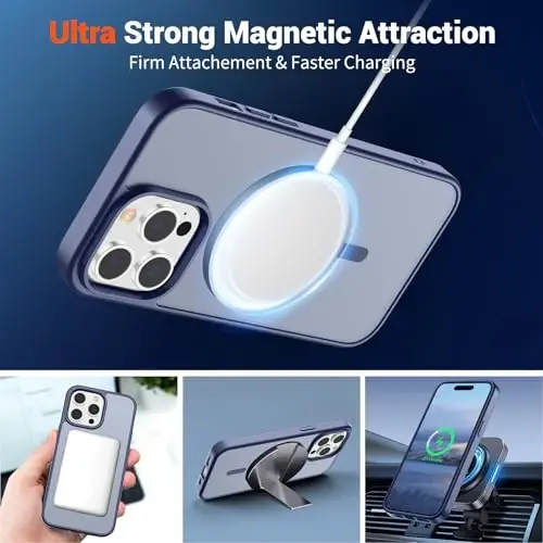 SUPFINE Magnetic for iPhone 14 Pro Max Case (Compatible with MagSafe) (Military Grade Drop Protection) Slim Translucent Matte Shockproof with Anti-Fingerprint Phone Case,Lavender Gray - 6