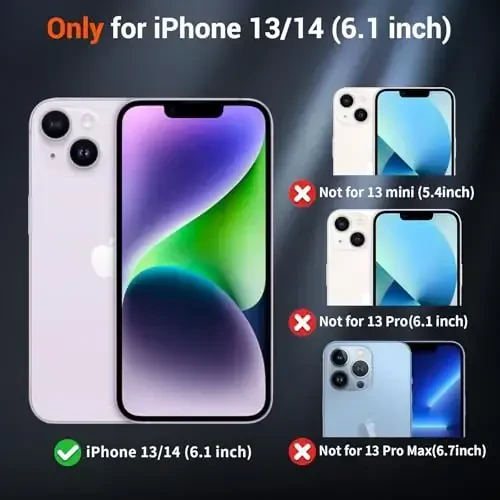 SUPFINE iPhone 14 va iPhone 13 uchun magnitli g'ilof (MagSafe bilan mos keladi) (Harbiy darajadagi tushishdan himoya) Yarim shaffof mat zarbga chidamli telefon qopqog'i, qora - 2