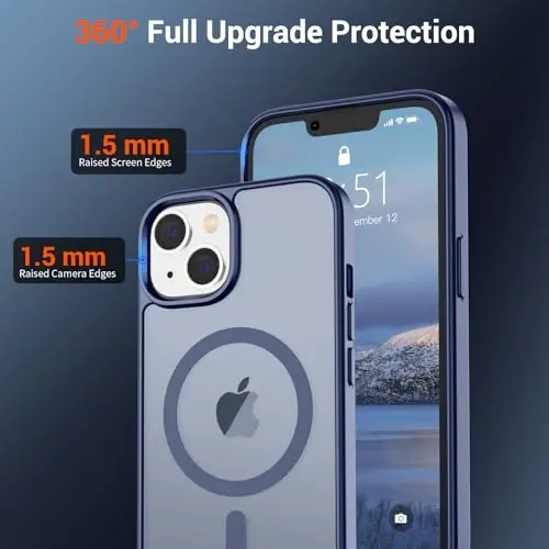 SUPFINE Magnetic for iPhone 15 Plus Case & iPhone 14 Plus Case(Compatible with MagSafe)(Military Grade Drop Protection) Slim Translucent with Anti-Fingerprint Phone Case,Lavender Gray - 3