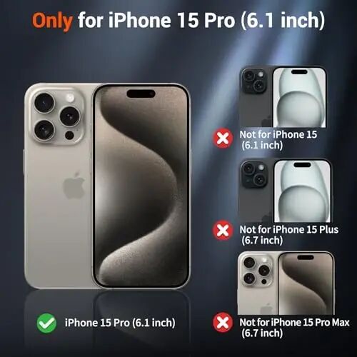 SUPFINE Magnetic for iPhone 15 Pro Case Desert Gold | With Screen Protector, Translucent Matte, Compatible with MagSafe, Military Grade Drop Proof, Rugged Shockproof Protective - 2