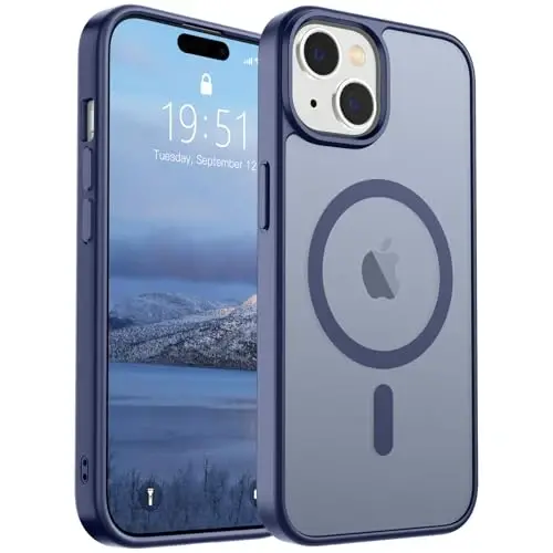 SUPFINE iPhone 15 uchun magnitli g‘ilof (MagSafe bilan mos) (harbiy darajadagi tushishdan himoya) Yengil yarim shaffof mato zarbga chidamli barmoq izlariga qarshi telefon g‘ilofi, lavanda kulrang - 4