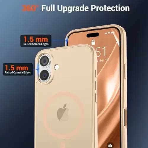 SUPFINE Magnetic for iPhone 16 Case (Compatible with MagSafe) (10 FT Military Grade Drop Protection) Slim Translucent Matte Shockproof with Anti-Fingerprint Phone Case,Sand Pink - 4