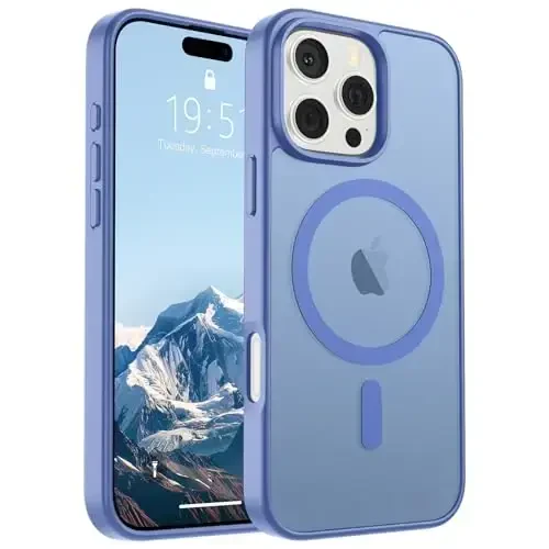SUPFINE Magnetic for iPhone 16 Pro Case (Compatible with MagSafe) (Military Grade Drop Protection) Slim Translucent Matte Shockproof with Anti-Fingerprint Phone Case,Blue Purple - SUPFINE