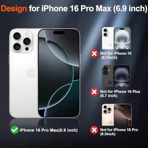 SUPFINE Magnetic for iPhone 16 Pro Max Case (Compatible with MagSafe) (Military Grade Drop Protection) Slim Translucent Matte Shockproof with Anti-Fingerprint Phone Case,Red - 2