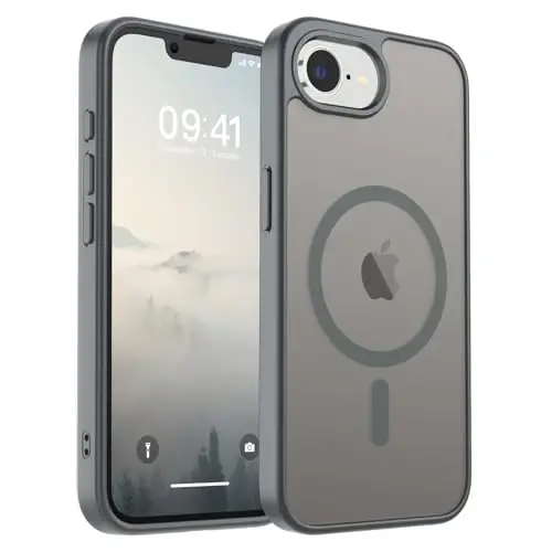 SUPFINE Magnetic for iPhone 16e Case 2025 (Compatible with MagSafe)(Military Grade Drop Protection) Slim Translucent Matte Shockproof with Anti-Fingerprint Phone Case,Gray - SUPFINE