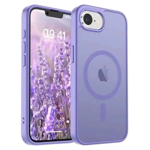 SUPFINE Magnetic for iPhone 16e Case 2025 (Compatible with MagSafe) (Military Grade Drop Protection) Slim Translucent Matte Shockproof with Anti-Fingerprint Phone Case,Purple - 1