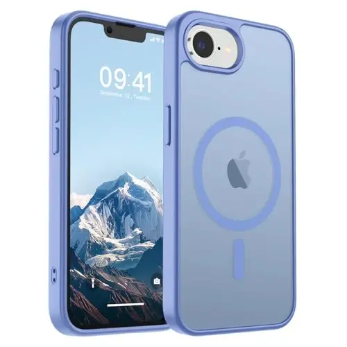 SUPFINE Magnetic for iPhone 17e Case/iPhone 16e Case (Compatible with MagSafe)(Military Grade Drop Protection) Translucent Matte with Anti-Fingerprint Phone Case,Blue Purple 