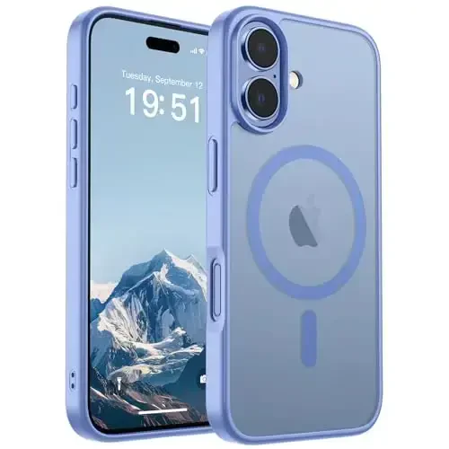 SUPFINE Magnetic for iPhone 17 Case (Compatible with MagSafe)(Military Grade Drop Protection) Translucent Matte Shockproof with Anti-Fingerprint Phone Cover 2025,Blue Purple - 1