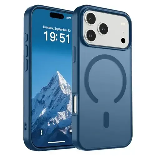 SUPFINE Magnetic for iPhone 17 Pro Case (Compatible with MagSafe)(Military Grade Drop Protection) Translucent Matte Shockproof with Anti-Fingerprint Phone Cover 2025,Deep Blue 