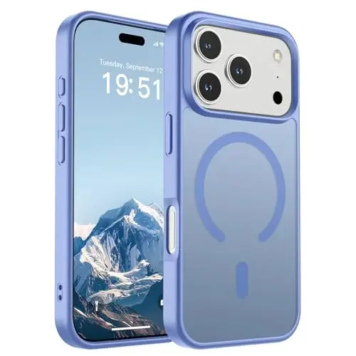 SUPFINE Magnetic for iPhone 17 Pro Case (Compatible with MagSafe)(Military Grade Drop Protection) Translucent Matte Shockproof with Anti-Fingerprint Phone Cover 2025,Blue Purple 