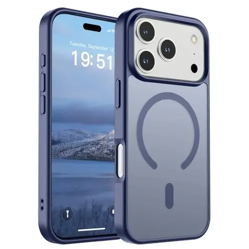 SUPFINE Magnetic for iPhone 17 Pro Case (Compatible with MagSafe)(Military Grade Drop Protection) Translucent Matte Shockproof with Anti-Fingerprint Phone Cover,Lavender Gray 