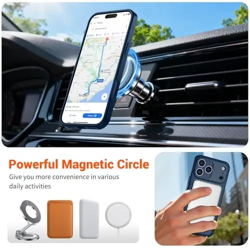 SUPFINE Magnetic for iPhone 17 Pro Case Deep Blue | (Compatible with MagSafe)(Military Grade Drop Protection)(Camera Protection)Translucent Matte Phone Cover - 4