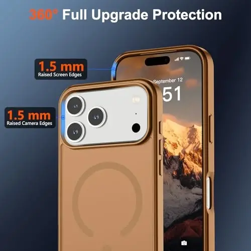 SUPFINE Magnetic for iPhone 17 Pro Case (Compatible with MagSafe)(Military Grade Drop Protection) Translucent Matte Shockproof with Anti-Fingerprint Phone Cover 2025,Brown - 4