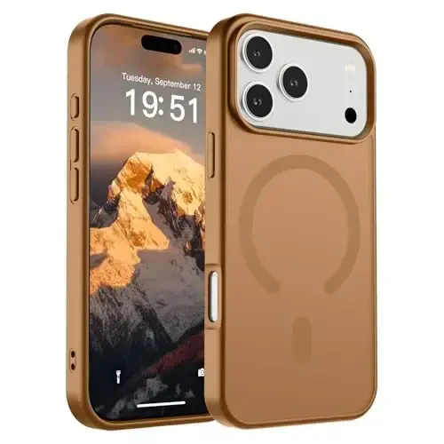SUPFINE Magnetic for iPhone 17 Pro Case (Compatible with MagSafe)(Military Grade Drop Protection) Translucent Matte Shockproof with Anti-Fingerprint Phone Cover 2025,Brown - 1