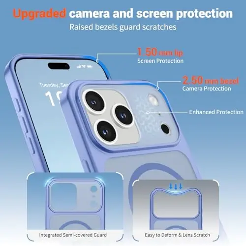SUPFINE Magnetic for iPhone 17 Pro Max Case Blue Purple | (Compatible with MagSafe)(Military Grade Drop Protection)(Camera Protection)Translucent Matte Phone Cover - 6