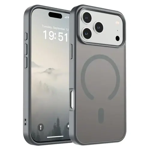SUPFINE Magnetic for iPhone 17 Pro Max Case (Compatible with MagSafe)(Military Grade Drop Protection) Translucent Matte Shockproof with Anti-Fingerprint Phone Cover 2025,Gray - 1