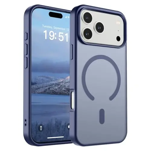 SUPFINE iPhone 17 Pro Max için Manyetik Kılıf (MagSafe Uyumlu) (Askeri Sınıf Düşme Koruması) Yarı Saydam Mat Darbeye Dayanıklı, Parmak İzi Önleyici Telefon Kılıfı, Lavanta Grisi - 1