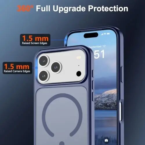 SUPFINE Magnetic for iPhone 17 Pro Max Case (Compatible with MagSafe)(Military Grade Drop Protection) Translucent Matte Shockproof with Anti-Fingerprint Phone Cover,Lavender Gray - 3