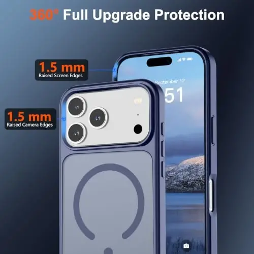 SUPFINE Magnetic for iPhone 17 Pro Max Case (Compatible with MagSafe)(Military Grade Drop Protection) Translucent Matte Shockproof with Anti-Fingerprint Phone Cover,Lavender Gray - 3