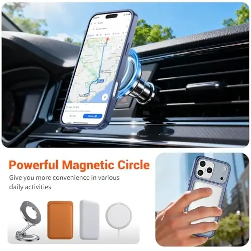 SUPFINE Magnetic for iPhone 17 Pro Max Case Lavender Gray | (Compatible with MagSafe)(Military Grade Drop Protection)(Camera Protection)Translucent Matte Phone Cover - 4