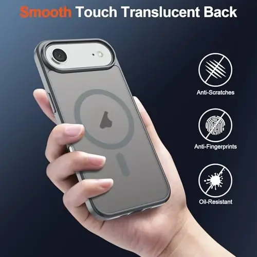 SUPFINE Magnetic for iPhone Air Case (Compatible with MagSafe)(Military Grade Drop Protection) Slim Translucent Matte Shockproof with Anti-Fingerprint Phone Cover for 17 Air 2025,Gray - 6
