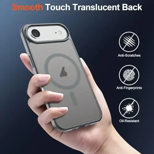 SUPFINE Magnetic for iPhone Air Case (Compatible with MagSafe)(Military Grade Drop Protection) Slim Translucent Matte Shockproof with Anti-Fingerprint Phone Cover for 17 Air,Gray - 6