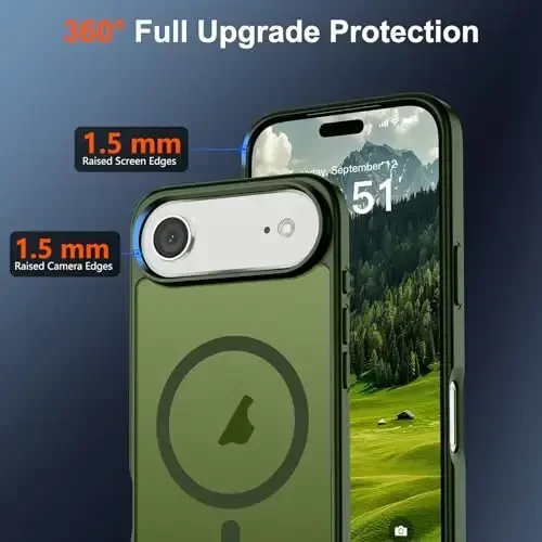 SUPFINE Magnetic for iPhone Air Case (Compatible with MagSafe)(Military Grade Drop Protection) Slim Translucent Matte Shockproof with Anti-Fingerprint Phone Cover for 17 Air,Cangling Green - 4