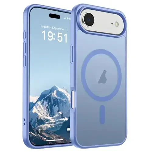 SUPFINE Magnetic for iPhone Air Case (Compatible with MagSafe)(Military Grade Drop Protection) Slim Translucent Matte Shockproof with Anti-Fingerprint Phone Cover for 17 Air,Blue Purple 