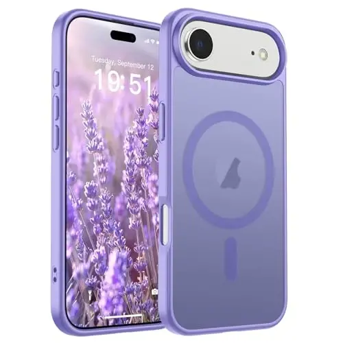 SUPFINE Magnetic for iPhone Air Case (Compatible with MagSafe)(Military Grade Drop Protection) Slim Translucent Matte Shockproof with Anti-Fingerprint Phone Cover for 17 Air,Purple - 1