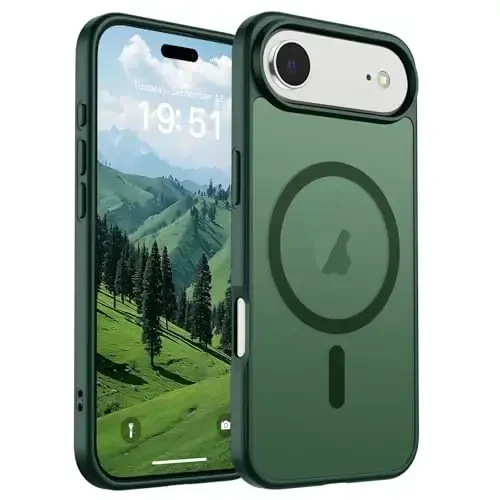 SUPFINE Magnetic for iPhone Air Case (Compatible with MagSafe)(Military Grade Drop Protection) Slim Translucent Matte Shockproof with Anti-Fingerprint Phone Cover for 17 Air 2025,Forest Green - SUPFINE